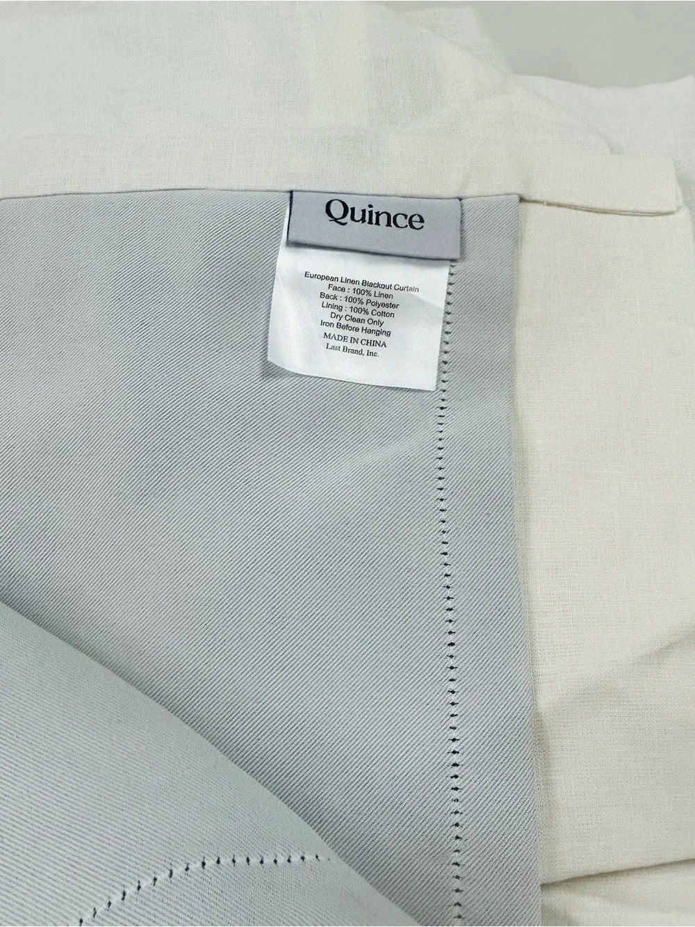 NWT QUINCE Set Of 2 48x96 European Linen True Blackout Curtains Cream 8532
